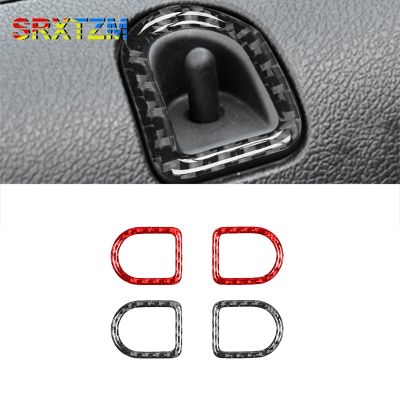 ✇ Carbon Fiber Door Lock Pin Button Knob Frame Cover Decoration Trim For Ford Mustang 2005-2009 Car Interior Accessories Sticker