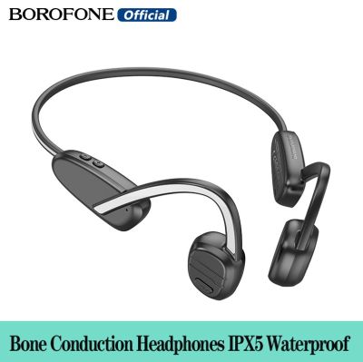 BOROFONE หูฟัง5.3บลูทูธไร้สายตัวต่อกระดูกหูฟัง BE62,หูฟังคล้องคอหูฟังที่ไม่ใช่ในหูหูฟังเอียร์บัดชุดหูฟังสเตอริโอ HD IPX5หูฟังสำหรับเล่นกีฬาบลูทูธกันน้ำ