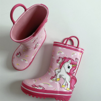 2022 Spring Children Rain Boots Infant Baby Girls Unicorn Rainboots Soft Waterproof Shoes Toddler Unicorn Shoes Boys High Boots