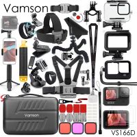 【LZ】✿◙☽  Vamson para gopro 11 10 9 barra de flutuabilidade tripé à prova dwaterproof água habitação caso capa para gopro hero 10 9 preto acessórios da câmera esportes