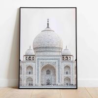 Taj Mahal Architectural Poster: India Travel Art Print, Modern Wall Art,ภาพตกแต่งนามธรรมสำหรับตกแต่งบ้าน