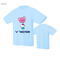 Victor ฤดูร้อน2023ใหม่การ์ตูนสะดวกสบายและระบายอากาศเสื้อเทนนิสสำหรับทั้งหญิงและชายการแข่งขันกีฬาฝึกซ้อมสบายดูดซับเหงื่อ