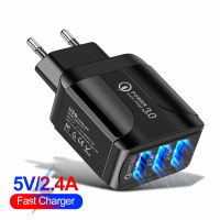 USB Charger Fast Charge Wall Charging สำหรับ 13 Samsung Xiaomi Mobile 3พอร์ต USB EU US Plug Travel Adapter ไม่รองรับ QC3.0