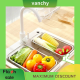 Vanchy Strainer Basket Stainless Steel Expandable Over Sink Colander Basket Colander with Fine Mesh Fruits Vegetables Strainer Basket