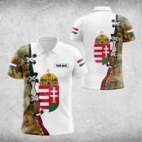 Custom Name Hungary Camouflage White Polo Shirtsize：XS-6XL