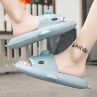 Women Men Summer Slippers Indoor New Bath Thick Platform Soft Non-slip Home Cartoon Cute Shark Shape Beach Sandals Ladies Shoes