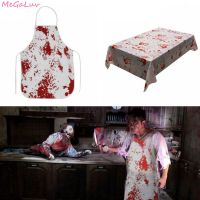 【CW】 1pc Halloween Decorations Horror Blood Handprint Tablecloth Bloody Apron Unisex Halloween House Decor Scary Accessory