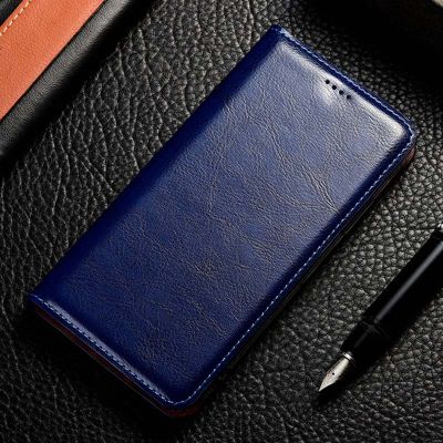 Magnet Natural Genuine Leather Skin Flip Wallet Book Phone Case Cover On For Xiaomi Redmi Note 8 Pro Note8 2021 8T Note8T 64 GB
