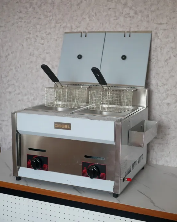 OSSEL Gas Fryer 2 Tangki Penggorengan Kentang Gas Deep Fryer ...