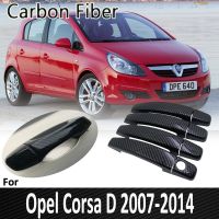 【Taste life】คาร์บอนไฟเบอร์สีดำสำหรับ Opel Corsa D 2007 2008 2009 2010 2011 2012 2013 2014 Vauxhall มือจับประตูปกสติ๊กเกอร์อุปกรณ์เสริมในรถยนต์