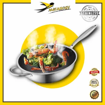 idrop [ RM109 COMBO ] 45CM Honeycomb Cooking Wok + 30CM Frying Pan + G