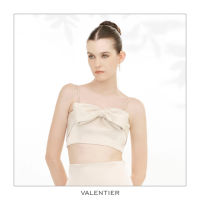 [VALENTIER] SS22 BOW SPAGHETTI STRAPS CROPPED TOP เสื้อสายเดี่ยว เสื้อผู้หญิง ชุดทางการ ชุดออกงาน เสื้อผ้าแฟชั่นผู้หญิง