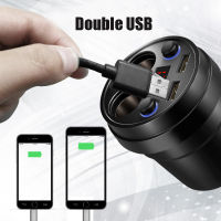 2022Car ชาร์จ2 USB DC5โวลต์3.1A ถ้วยพลังงานซ็อกเก็ตอะแดปเตอร์ไฟแช็ก S Plitter ชาร์จศัพท์มือถือที่มีแรงดันไฟฟ้าจอแสดงผล LED