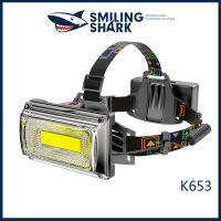 SmilingShark K653ไฟหน้าซัง Led ไฟหน้า USB ชาร์จที่มีประสิทธิภาพ Floodlight โคมไฟหัวกันน้ำสีขาวสีแดงสีเขียวแสงกลางแจ้งกลางคืนทำงานซ่อมรถตกปลาตั้งแคมป์เดินป่าค้นหาฉุกเฉินวัตถุประสงค์ทั่วไปอยู่รอดหัวแสง