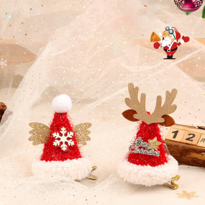 Holiday Hair Accessories Little Deer Hairpin Plush Hair Clip Christmas Hairpin Bright Velvet Hair Clip Wing Hairpin