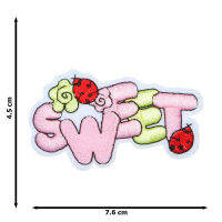 JPatch - (SWEET) สวีท หวาน หัวใจ ความรัก วันครบรอบ สีชมพู  ตัวรีดติดเสื้อ อาร์มรีด อาร์มปัก มีกาวในตัว การ์ตูนสุดน่ารัก งาน DIY Embroidered Iron/Sew on Patches