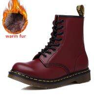 Women Boots Winter Fur Martin Martens Boots Unisex Snow Shoes Women Motorcycle Leather Boots Women Heels Botas Mujer Chaussures