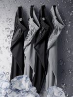 【CC】♀✹⊙  Big Size 8xl 7xl 6xl Mens Silk Fabric Sweatpants Stretch Loose Pant Men Dry Trousers