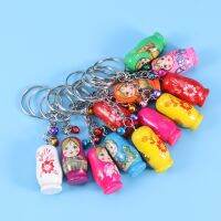 【CC】 12pcs Nesting Dolls Keychain Russian Matryoshka Unpainted Set(Random Style)