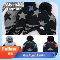 ALDRICH FASHION Boys And Girls Ear Flap Keep Warm Kids Beanie Cap Star Jacquard Pompon Ball Baby Hat