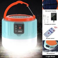 Solar LED Camping Light USB Rechargeable Bulb for Outdoor Tent Lamp Portable Lanterns Emergency Lights for BBQ Hiking