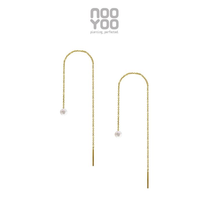 nooyoo-ต่างหูสำหรับผิวแพ้ง่าย-โซ่ร้อย-threaders-surgical-steel-มุก-cz