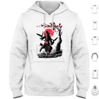 Killer Clan Hoodie cotton Long Sleeve Anime Sleeve Japan Japanese Red Sun Tree Nature Sumi E