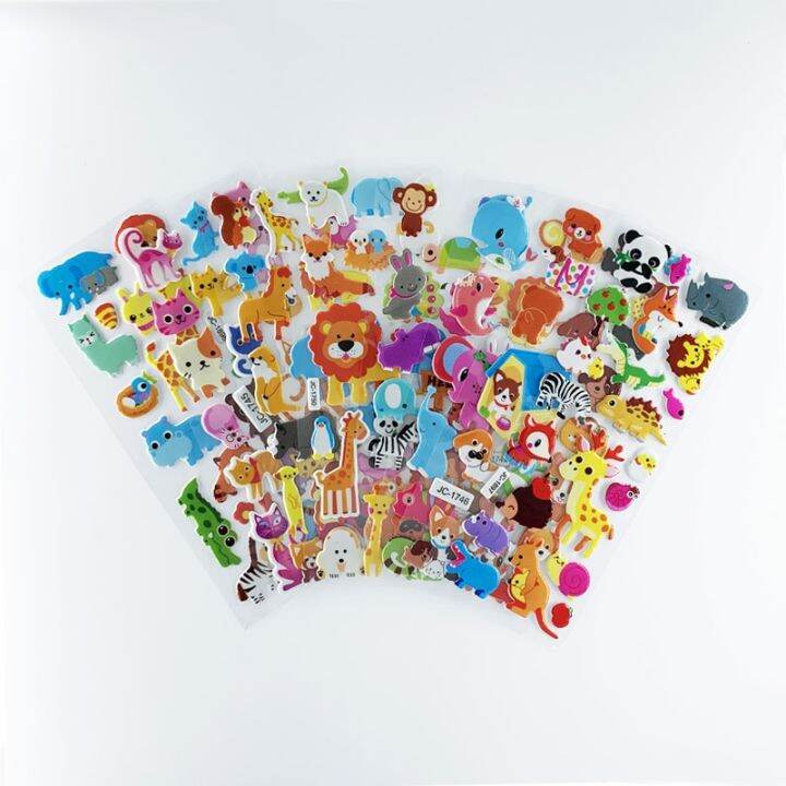 cartoon-zoo-animals-3d-stickers-kids-notebook-decoration-scrapbooking-waterproof-stickers-toys-kids-boys-girls