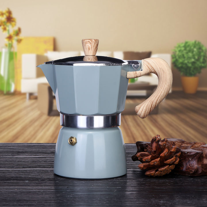 เครื่องชงกาแฟหม้อกาแฟมอคค่าขนาด150มล-300มล-เครื่องชงกาแฟหม้อกาแฟกาแฟแปดเหลี่ยม-mug-alumunium-อิตาเลียน