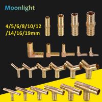 ✠❁✘ Brass Barb Pipe Fitting Straight Elbow T Y Shape 2 3 Way Connector Adapter for 4mm to 19mm 8/10/14/16mm Hose Reduce Copper Tube