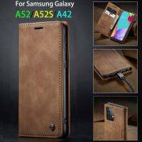 เคสหนังเหมาะสำหรับ Samsung A52เคสโทรศัพท์แบบมัลติฟังก์ชันกระเป๋าเงินแบบกลับด้านได้แม่เหล็กเคสโทรศัพท์มือถือ A42เหมาะสำหรับ Samsung Galaxy A 52 42 Coque