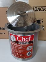 หม้อ หม้อก๋วยเตี๋ยว Chef หม้อม้าลาย ขนาด 36 ซม. 3 ช่องโค้ง  ตราหัวม้าลาย  หม้อสเเตนเลสแท้  ไร้สารตะกั่ว ปลอดภัย หม้อต้ม หม้อใหญ่  ( 1 ชิ้น )