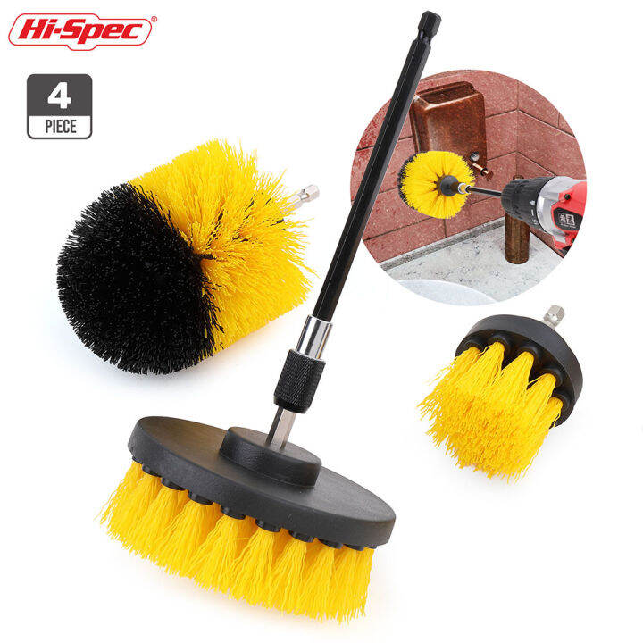 hi-spec-4pc-drill-brush-power-scrubber-cleaning-brush-for-drill-screwdriver-scrubber-brush-tub-cleaner-tools-kit