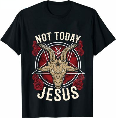 เสื้อยืดกอธิค Baphomet แพะกุหลาบ Kawaii ไม่ใช่วันนี้ Jesus