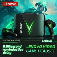 Lenovo หูฟังบลูทูธไร้สายหูฟังเล่นเกม LP6ของแท้พร้อมระบบลดเสียงรบกวนชุดหูฟังโหมดคู่สำหรับ2023Hot เล่นเกมอีสปอร์ต