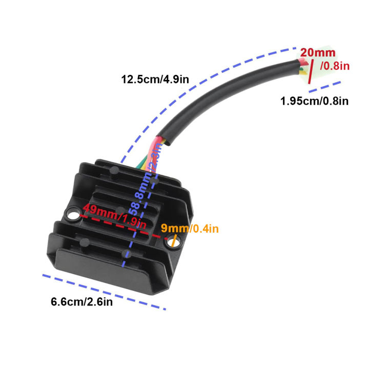 เครื่องควบคุมแรงดันไฟฟ้า12โวลต์-4pin-มอเตอร์ไซด์สำหรับ150-250cc-รถ-atv-รถมอเตอร์ไซด์สี่ล้ออุปกรณ์เสริมการปั่นจักรยาน