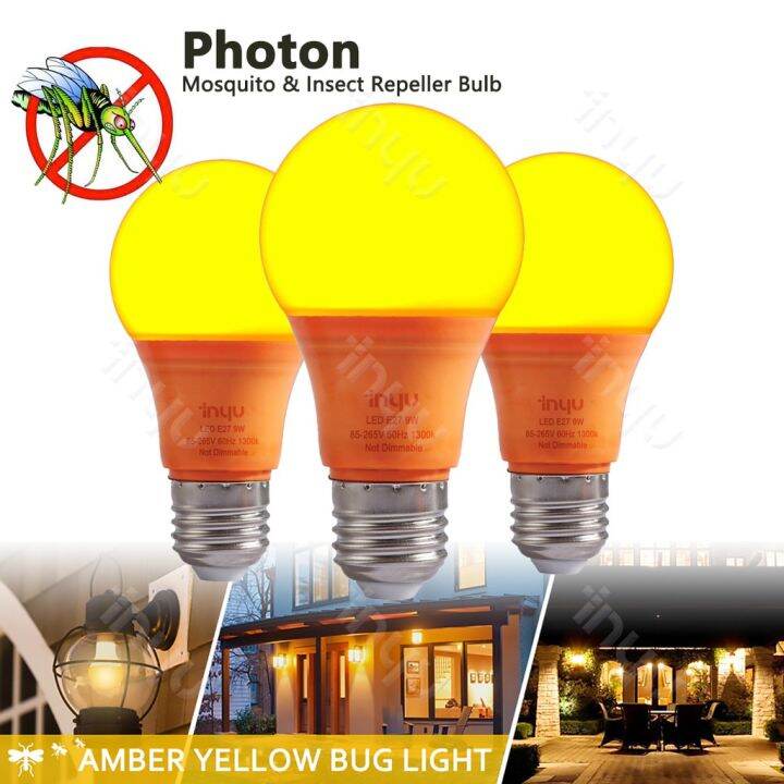 Bug Light Bulb Yellow LED Bulbs Outdoor Porch Lights Amber Bedroom