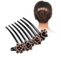 Korean Style Flower Hair Comb Rhinestone Handmade Bead Insertion Comb Hair Accessories Exquisite Jewelry