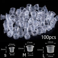 100Pcs S/M/L Plastic Container Cap Tattoo Accessory Permanent Makeup Pigment Tattoo Cups Large Medium Small Size