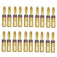 1Set Banana Plug 4MM Banana Connector for Audio Jack Speaker Amplifier Plugs Gold+Red