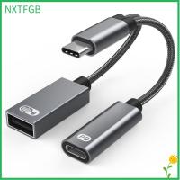 แท็บเล็ตแลปท็อปโทรศัพท์ NXTFGB 2 In 1 USB ชนิด C 60W PD อะแดปเตอร์ OTG หัวเปลี่ยนสายชาร์จเร็ว