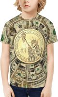 Kids T-Shirt Short Sleeve Dollars USA Money Dollar Cash Boys Girls Tee Shirts Tops