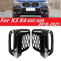 เครื่องประดับตกแต่งรถโครงกระจังหน้าไฟตัดหมอก1คู่สำหรับ G08 BMW-X3 X4 G02 G01 2018-2020 (พร้อมรูไฟตัดหมอก)