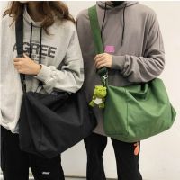 กระเป๋าผ้า Big แคนวาส สะพายข้าง เรียบ สวย สไตล์มินิมอล Canvas Shoulder Bag Crossbody Bag ulzzang messenger bag for men