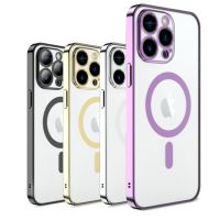 [HOT P] แผ่นนิ่มสำหรับเคสชาร์จไร้สายแม่เหล็ก Magsafe สำหรับ iPhone 14 13 12 11 Pro Xs Max X XR 7 8 Plus เคสโปร่งใสซิลิโคน