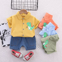 IENENS 2023 New Boy Clothing Sets Summer Baby Boy Cartoon Clothes Suit Short Sleeves Shirts+Shorts Outfits Set for Kids 0-4Years