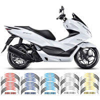 Stiker Motor สะท้อนแสง14 "13" นิ้วสำหรับฮอนดาพีซีเอ็กซ์ PCX125 PCX160 PCX150ชุดสติกเกอร์รูปลอกตัดขอบดุมล้อชิ้นส่วนมอเตอร์