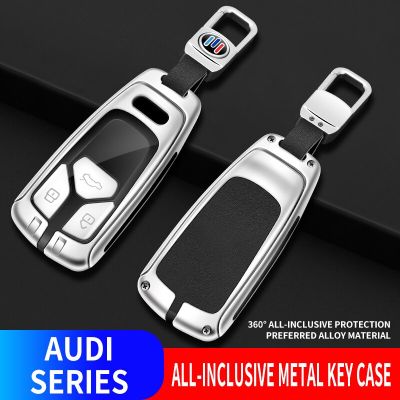 Zinc Alloy Leather Car Key Case Cover Key Bag For Audi A1 A3 8V A4 B9 A5 A6 C7 Q3 Q5 Q7 Tt Holder Shell Auto Protect Accessories