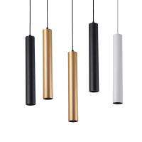 Modern LED Pendant Long Tube Black White Rose Golden Ceiling Replaceable GU10 Island Bar Counte Shop Room Kitchen Fixtures Lamp