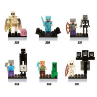 2ชิ้นเซ็ต Minecraft Building Blocks ตัวละคร Spider Steve Creeper Zombie ตุ๊กตาของเล่นเพื่อการศึกษาเด็ก Gift